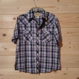 Vintage Wrangler Pearl Snap Plaid Shirt Men’s Size L 24x30